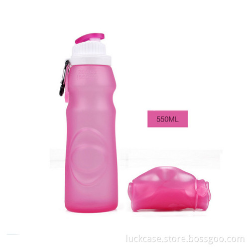 Hot sales Foldable silicone travel bottle,550ml eco friendly portable silicone water bottle